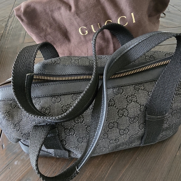 Gucci Handbags - Gucci Black and Gray Monogram Bag